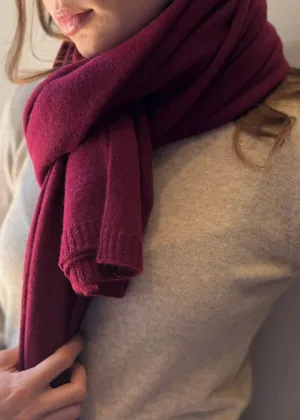 100% Cashmere Scarf in Burgundy