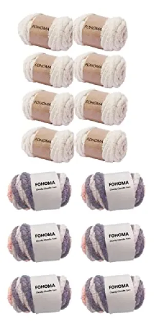 112oz Super Bulky Chunky Blanket Chenille Yarn for Arm Knitting, Luxury Thick Polyester Jumbo Weaving Crochet Craft Yarns for Throw Blanket Pillows