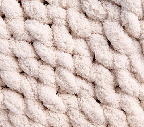 112oz Super Bulky Chunky Blanket Chenille Yarn for Arm Knitting, Luxury Thick Polyester Jumbo Weaving Crochet Craft Yarns for Throw Blanket Pillows