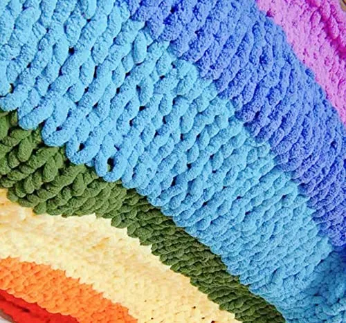 112oz Super Bulky Chunky Blanket Chenille Yarn for Arm Knitting, Luxury Thick Polyester Jumbo Weaving Crochet Craft Yarns for Throw Blanket Pillows