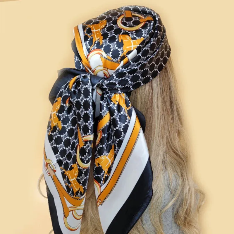 90*90CM Shawls Fashion Beach Sunscreen Silk Scarves