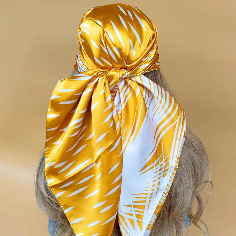 90*90CM Shawls Fashion Beach Sunscreen Silk Scarves