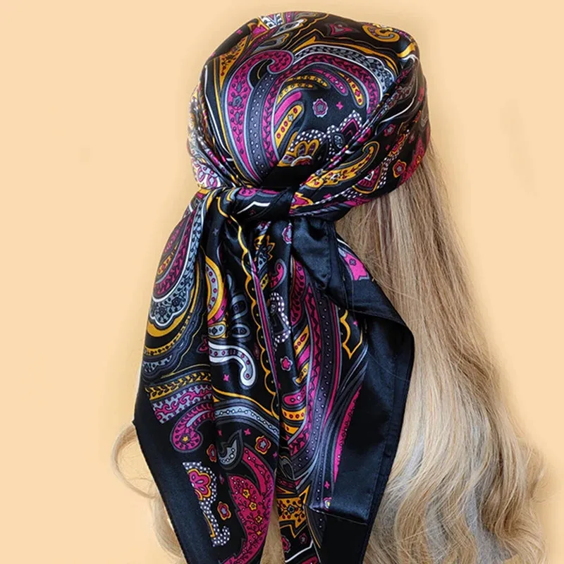 90*90CM Shawls Fashion Beach Sunscreen Silk Scarves