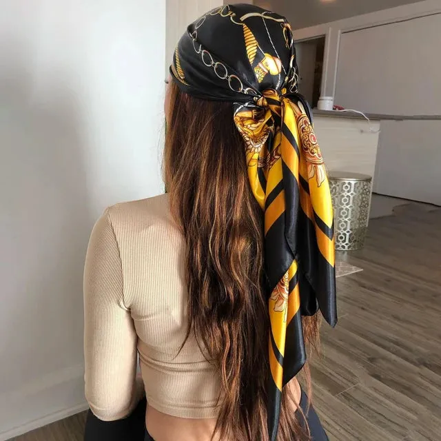 90*90CM Shawls Fashion Beach Sunscreen Silk Scarves