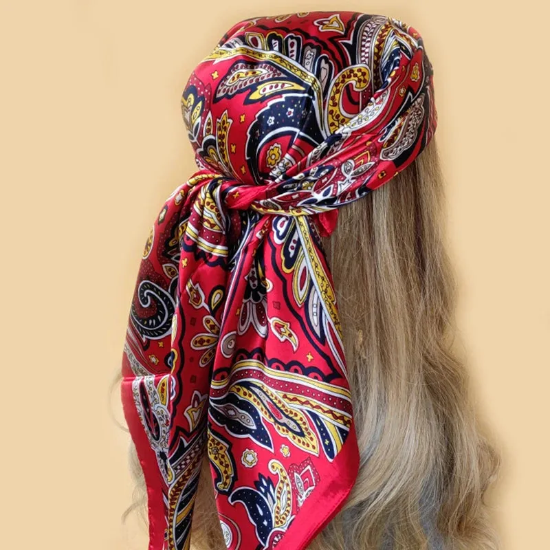 90*90CM Shawls Fashion Beach Sunscreen Silk Scarves