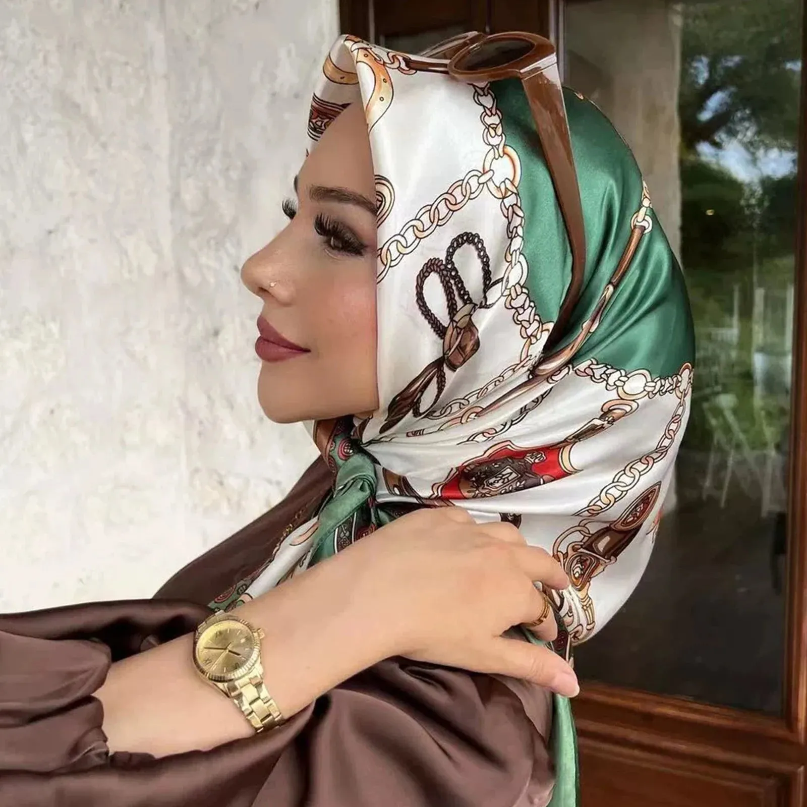90*90CM Shawls Fashion Beach Sunscreen Silk Scarves