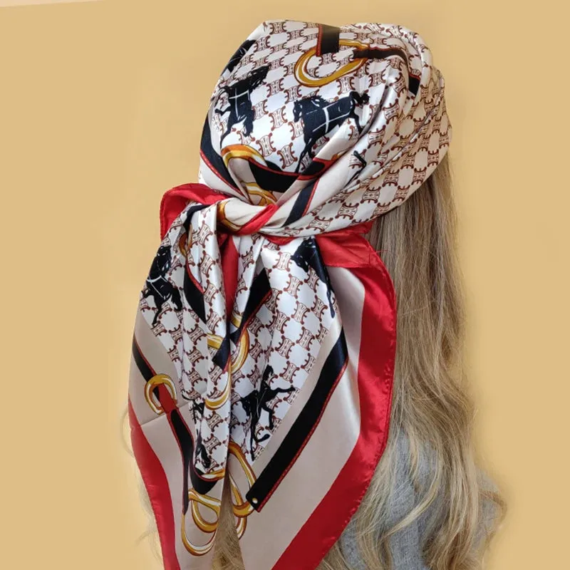 90*90CM Shawls Fashion Beach Sunscreen Silk Scarves
