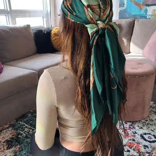 90*90CM Shawls Fashion Beach Sunscreen Silk Scarves