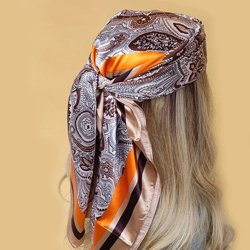 90*90CM Shawls Fashion Beach Sunscreen Silk Scarves
