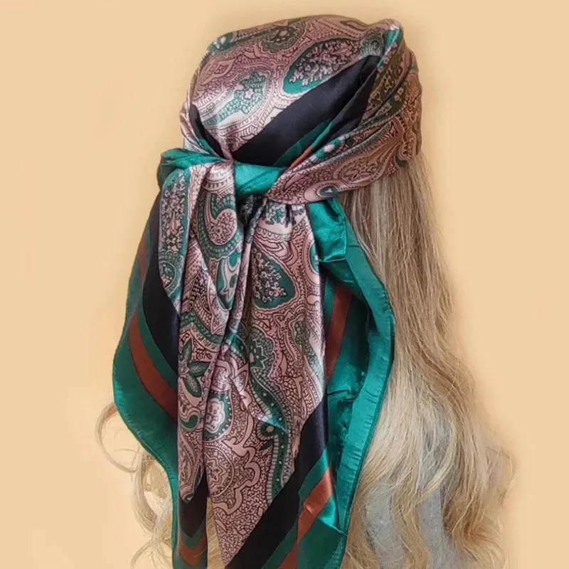 90*90CM Shawls Fashion Beach Sunscreen Silk Scarves