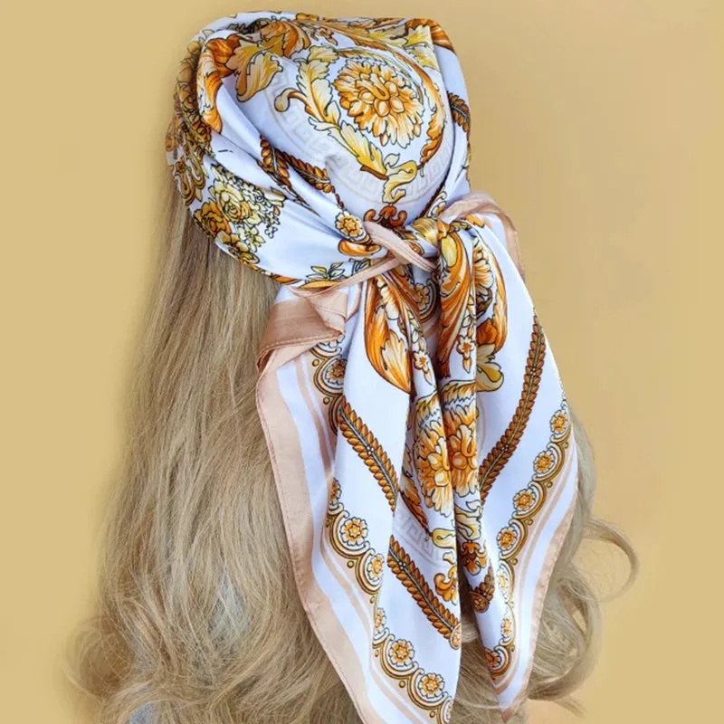 90*90CM Shawls Fashion Beach Sunscreen Silk Scarves