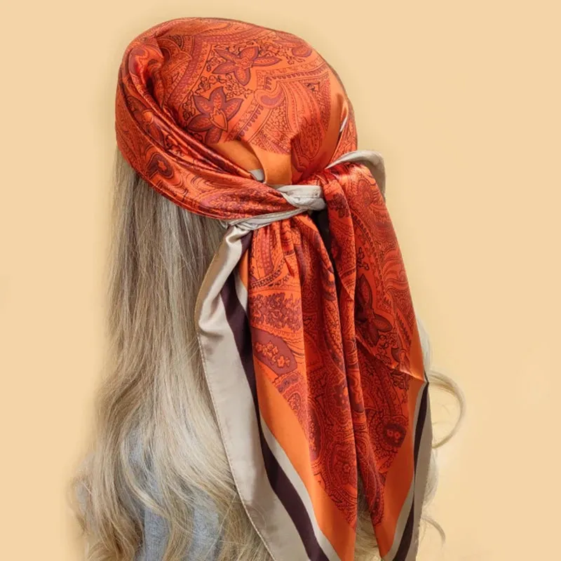 90*90CM Shawls Fashion Beach Sunscreen Silk Scarves