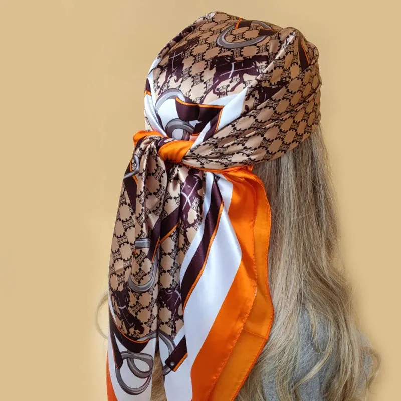 90*90CM Shawls Fashion Beach Sunscreen Silk Scarves
