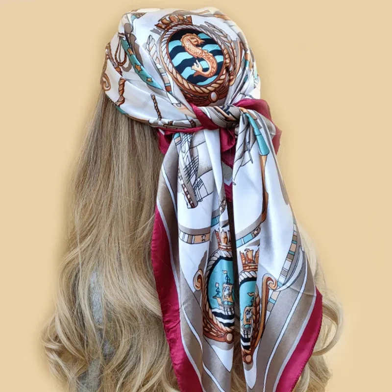 90*90CM Shawls Fashion Beach Sunscreen Silk Scarves