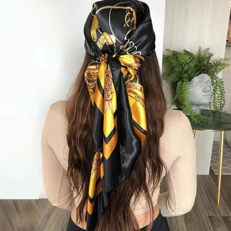 90*90CM Shawls Fashion Beach Sunscreen Silk Scarves