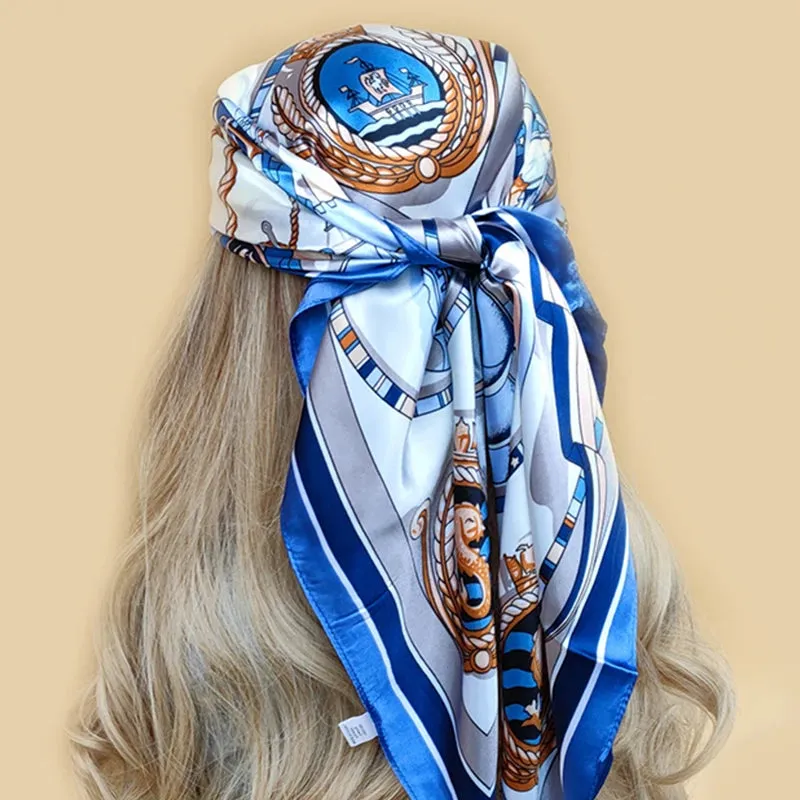 90*90CM Shawls Fashion Beach Sunscreen Silk Scarves