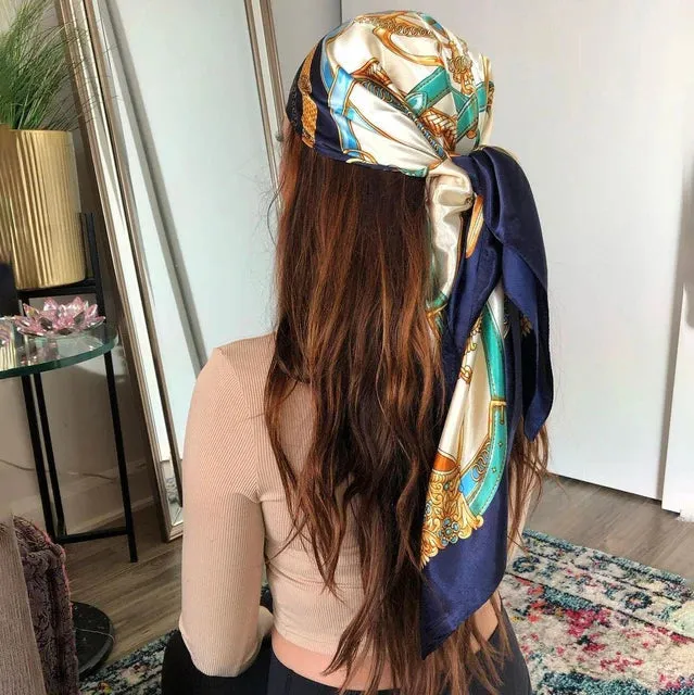 90*90CM Shawls Fashion Beach Sunscreen Silk Scarves