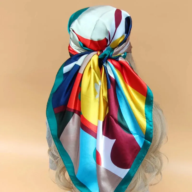 90*90CM Shawls Fashion Beach Sunscreen Silk Scarves