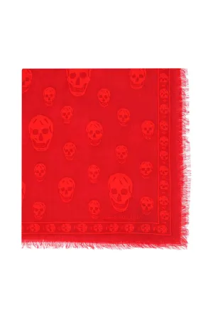 Alexander mcqueen skull scarf in light wool