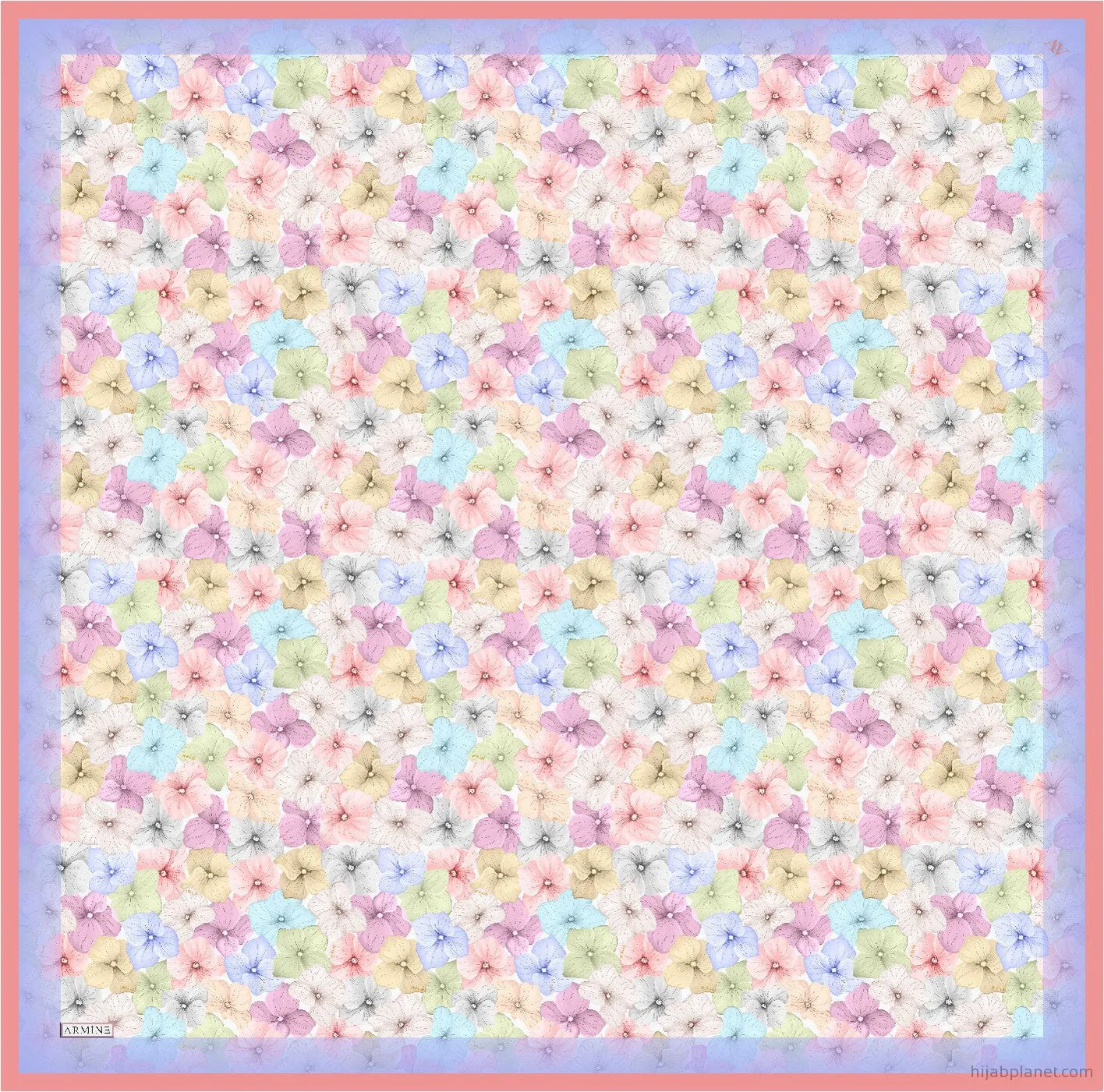 Armine Hydrangea Print Silk Scarf #52