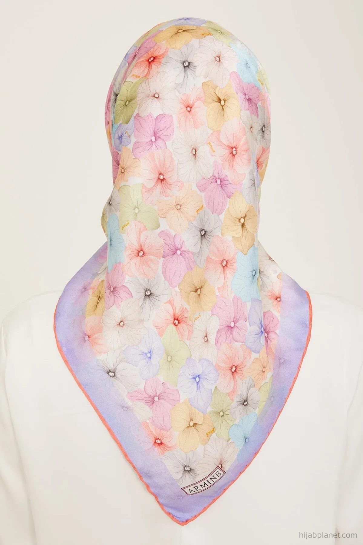 Armine Hydrangea Print Silk Scarf #52