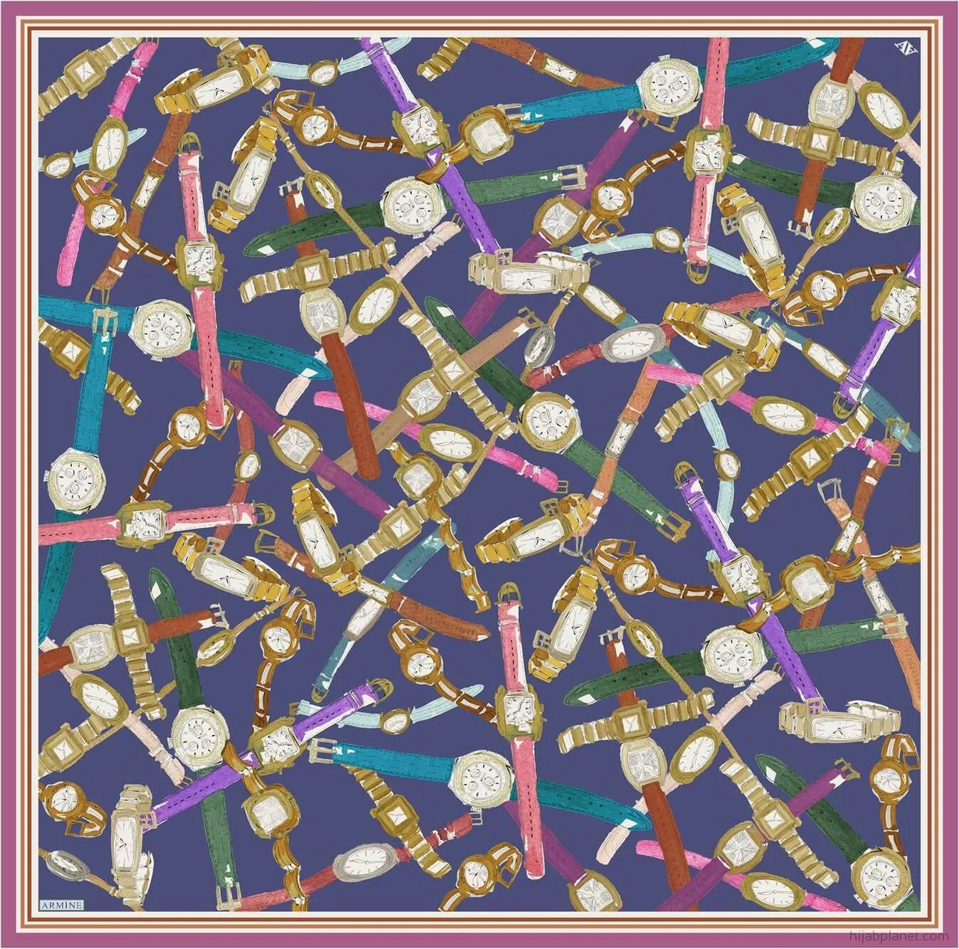 Armine Timepiece Classic Silk Scarf #5