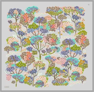 Armine Whimsical Forest Turkish Silk Scarf #36