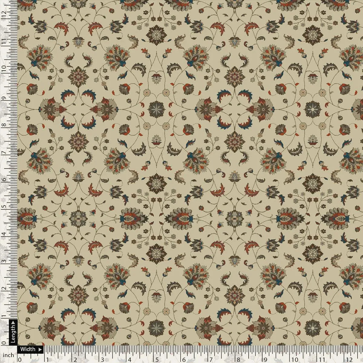 Beach Dune Jecobean Pashmina Printed Fabric