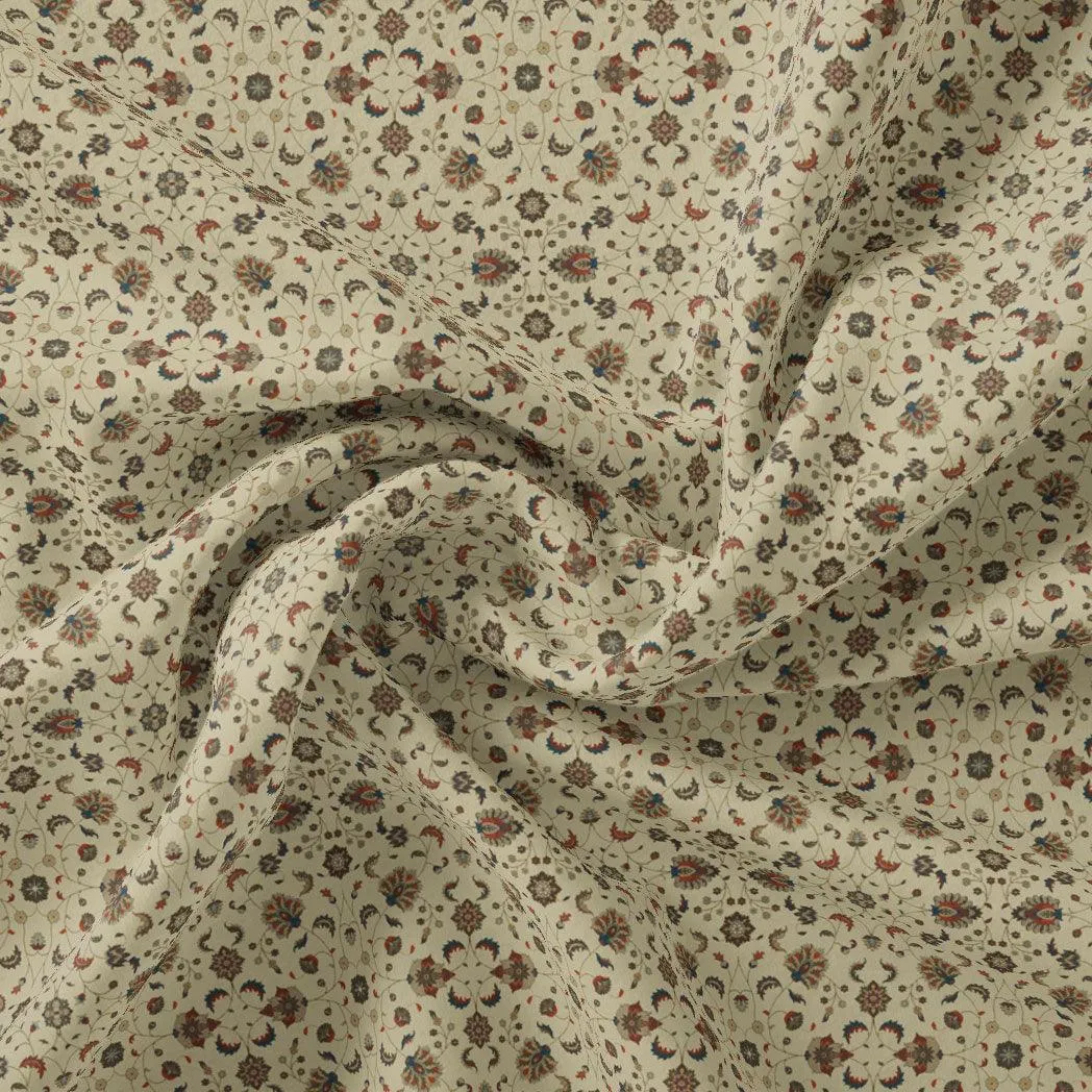 Beach Dune Jecobean Pashmina Printed Fabric