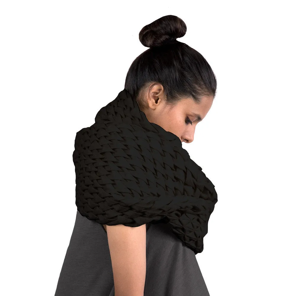 Black Structure Arrow Cashmere Scarf
