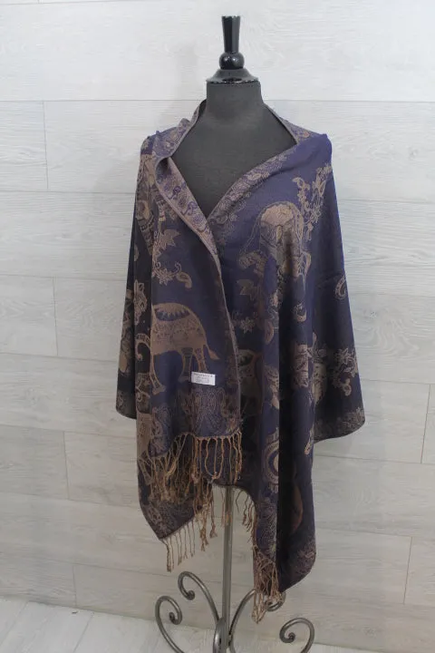 Blue Elephant Pashmina