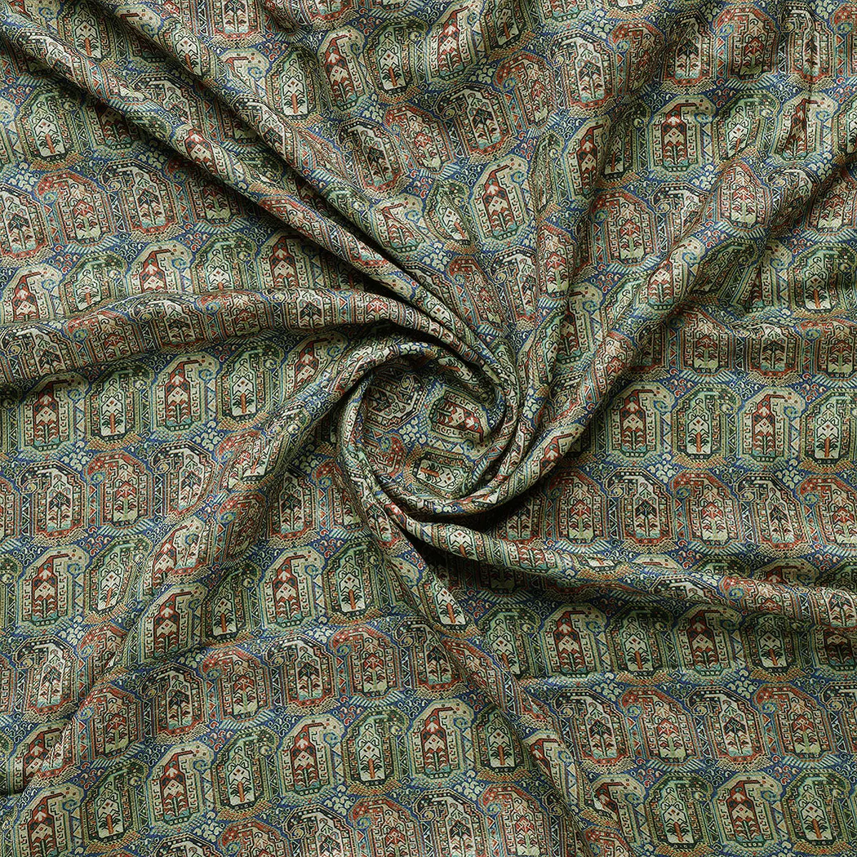 Blue Southwestern Pashmina Printed Fabric