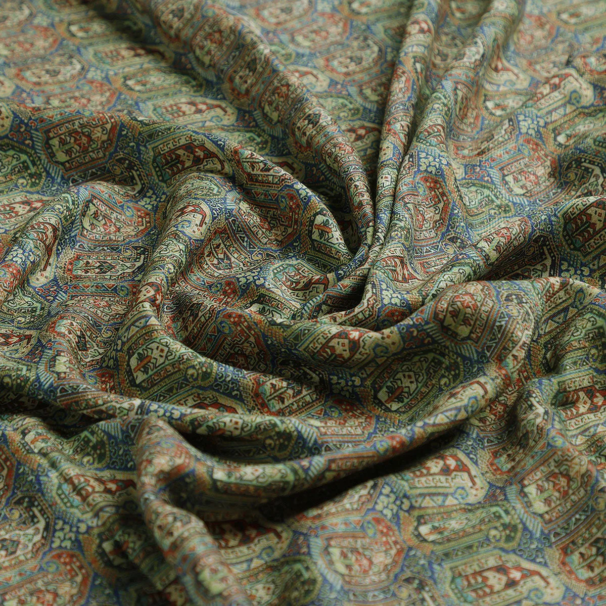 Blue Southwestern Pashmina Printed Fabric