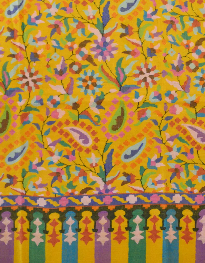 Cashmere Kani Pashmina Shawl Mustard 5339