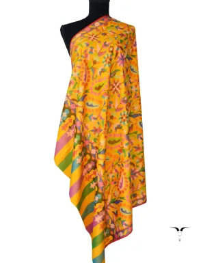 Cashmere Kani Pashmina Shawl Mustard 5339