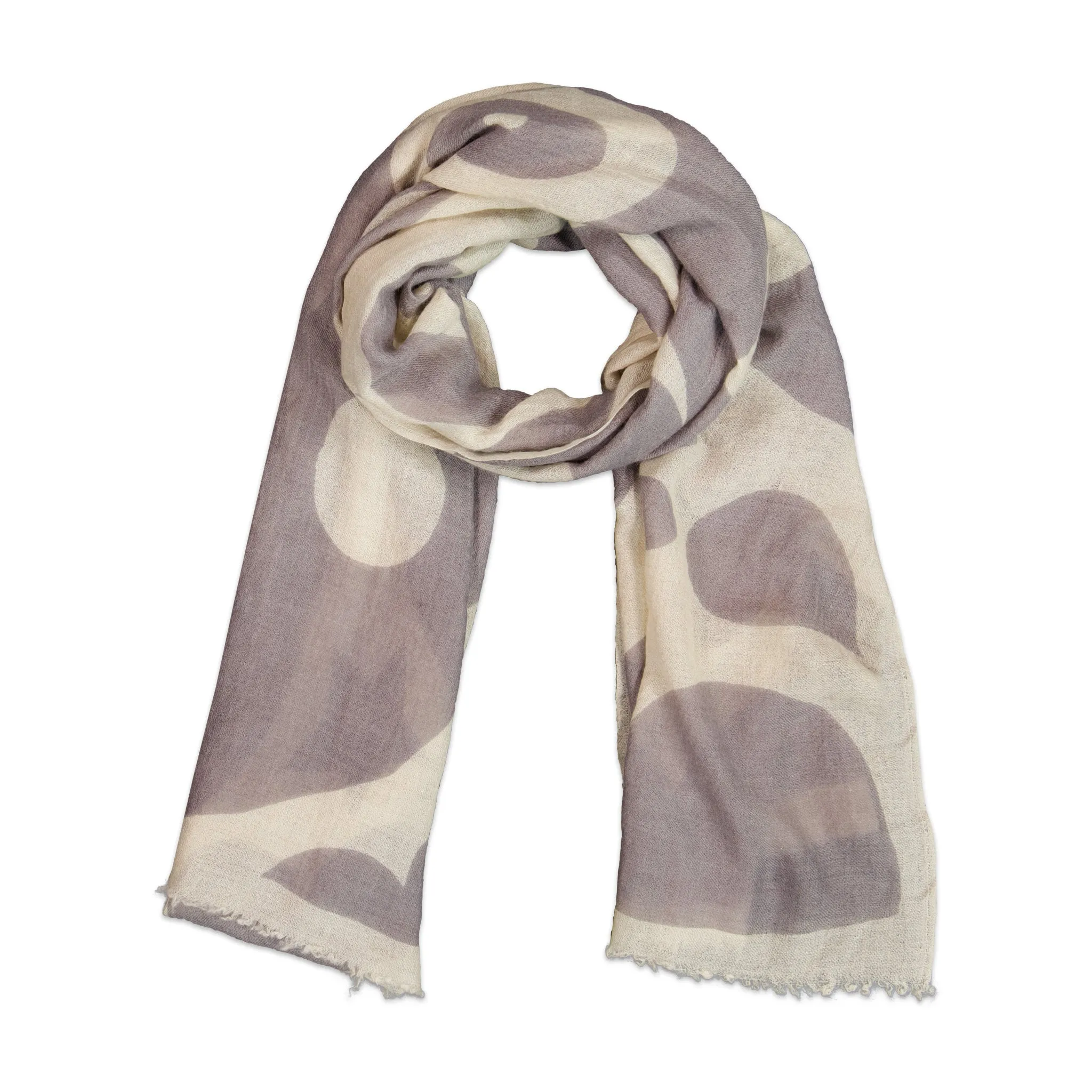 Cashmere Shawl in Butterfly Print - Charcoal