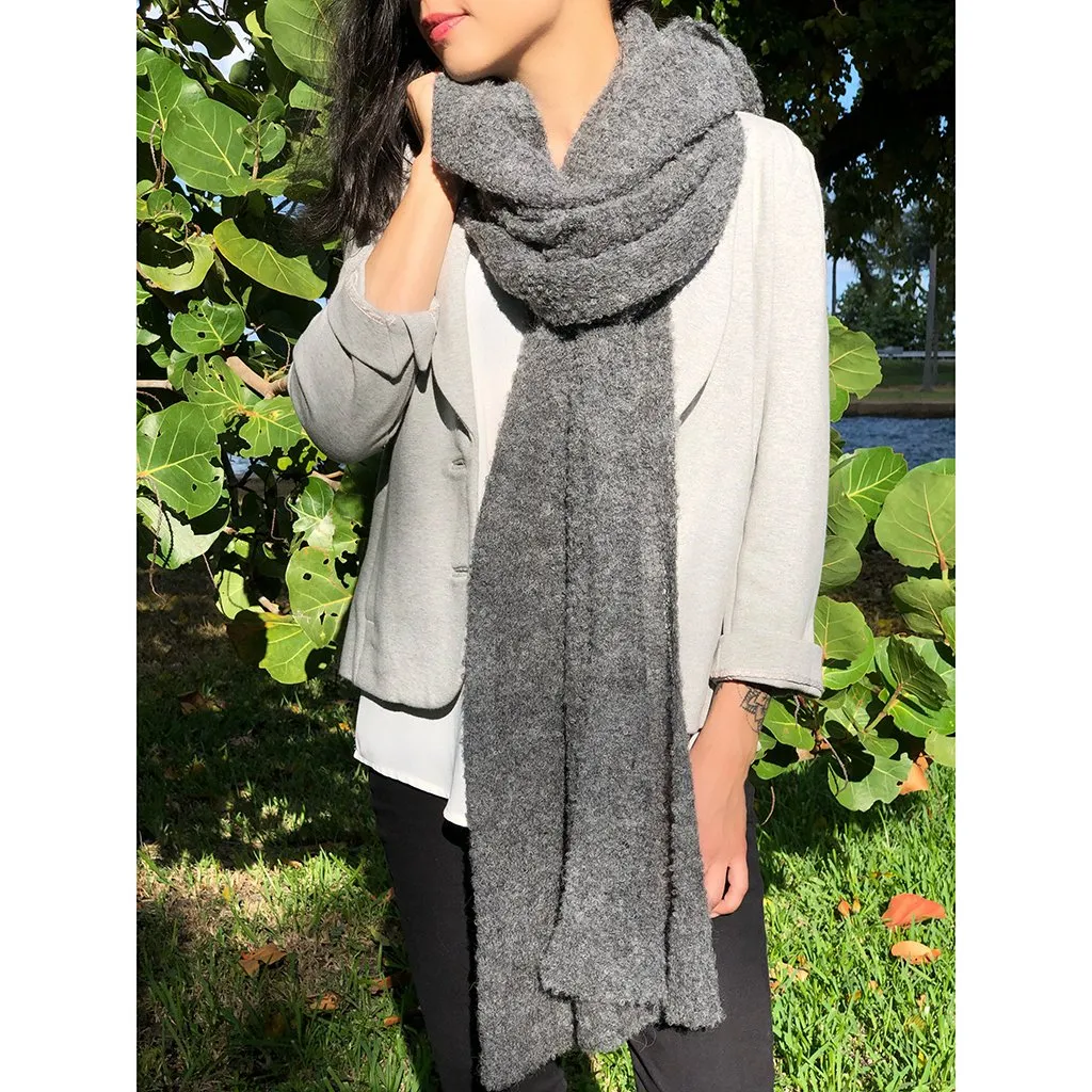 Charcoal Ultra Plush Alpaca Scarf | CozyCouture®