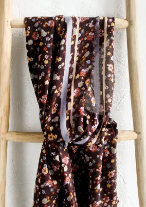 Dancing Florals Wool-Silk Scarf