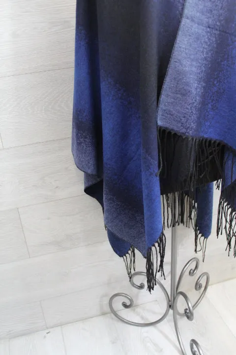 Denim Stripe Shawl/Poncho