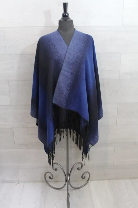 Denim Stripe Shawl/Poncho