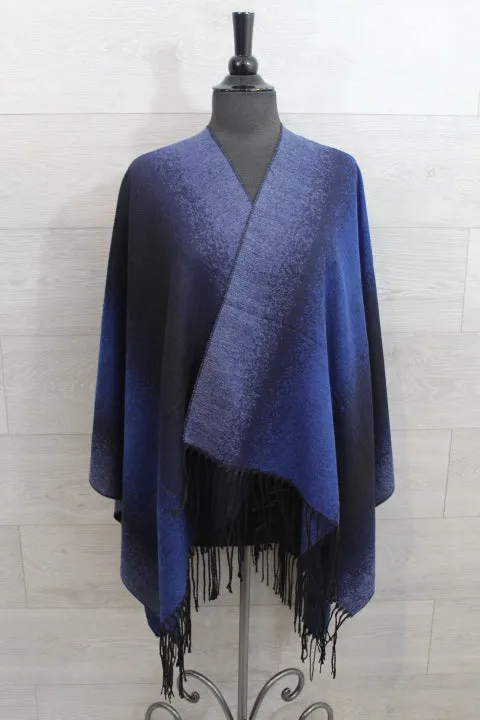 Denim Stripe Shawl/Poncho