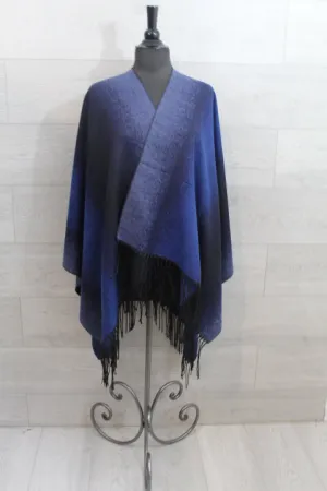 Denim Stripe Shawl/Poncho