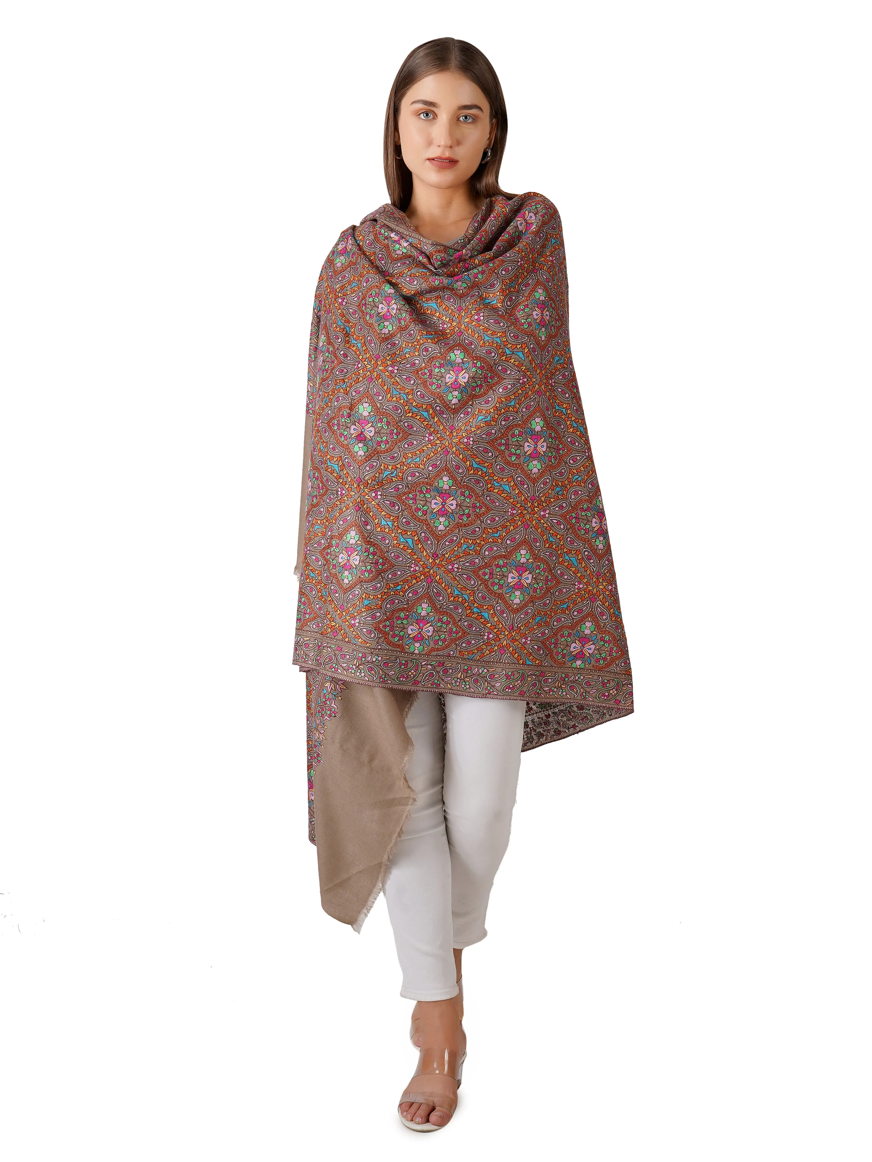 Elegant Pashmina Shawl - Elegant Pashmina Shawl - Everyday Luxury - Brown