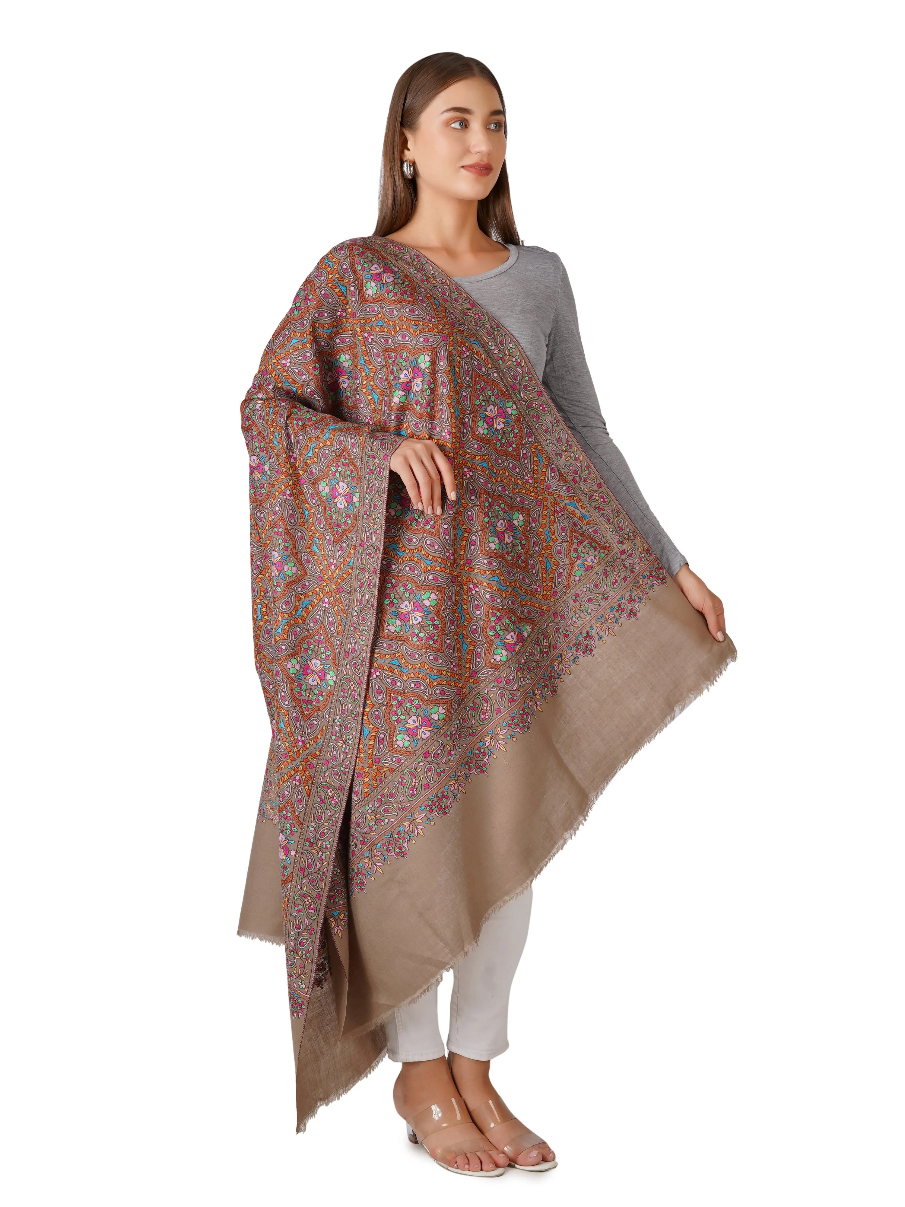 Elegant Pashmina Shawl - Elegant Pashmina Shawl - Everyday Luxury - Brown