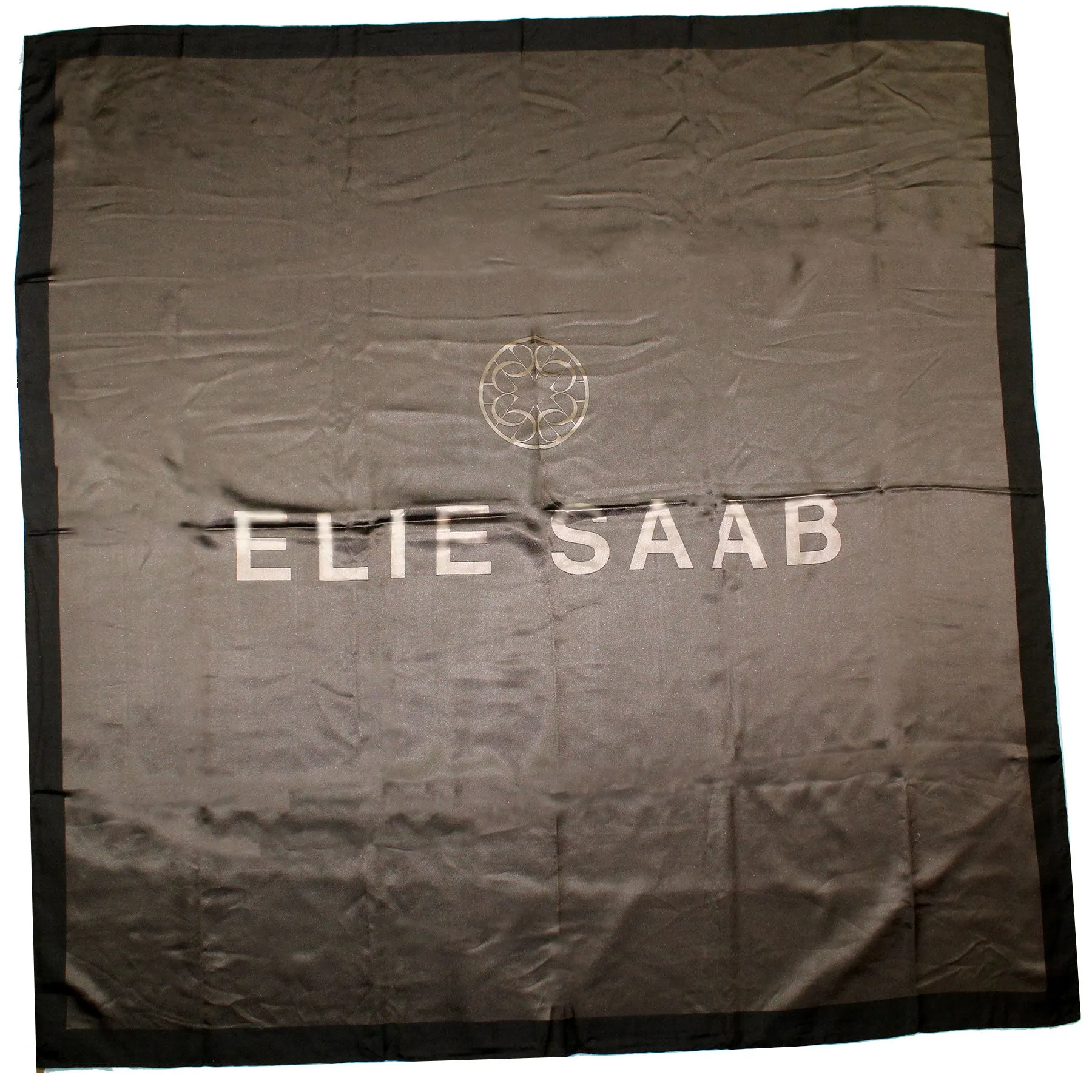 Elie Saab Scarf Cranberry Pink Logo Initials - Extra Large Square Twill Silk Wrap