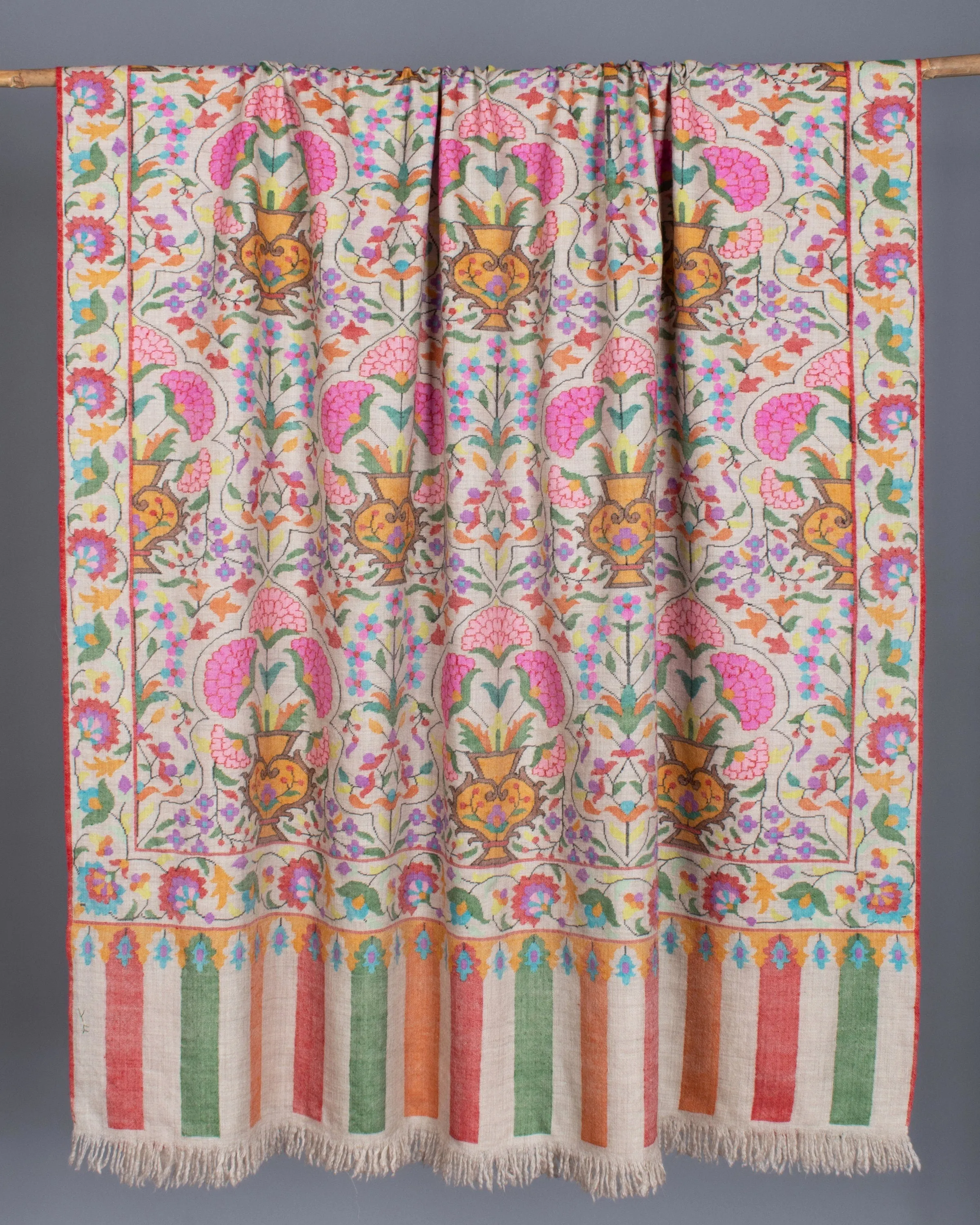 Exclusive Kashmiri Shawls, Kani Weave Cashmere Wraps, Special Handmade Scarves, Unique Wraps, Wedding Gifts, 40x80" - MALIBU
