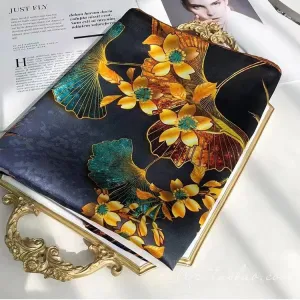 Flower Tree Print Silky Satin Summer Scarf Wrap for Women