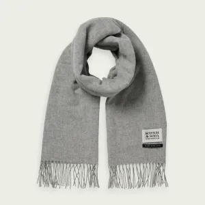 Fringed Wool Scarf (Grey Melange)