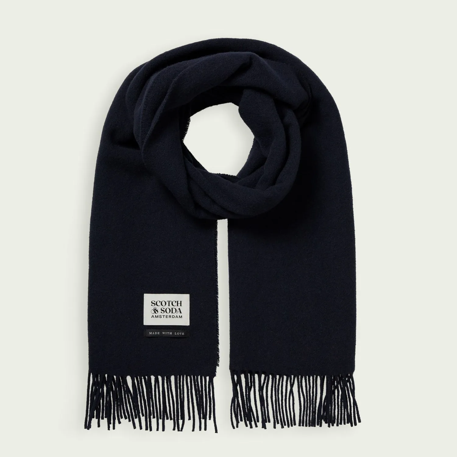 Fringed Wool Scarf (Night)