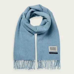 Fringed Wool Scarf (Turquoise Melange)